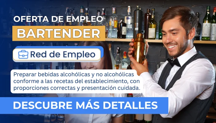 Vacante de empleo como Bartender